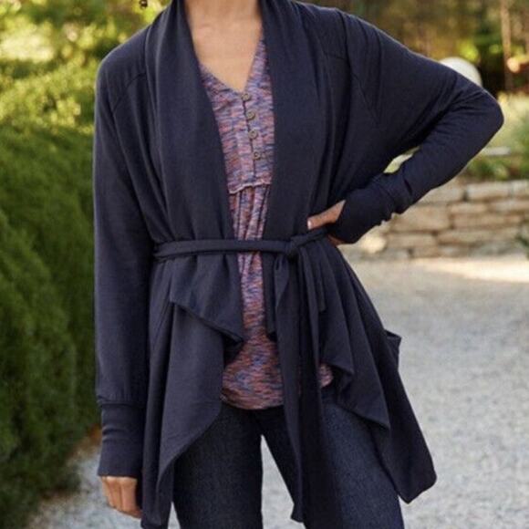Matilda Jane THAT’S A WRAP Jacket Cardigan Navy Blue Women's Size Large - Picture 1 of 4
